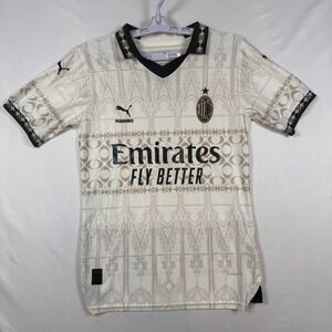 AC Milan x Pleasures Puma Authentic Football Jersey White Beige Size S